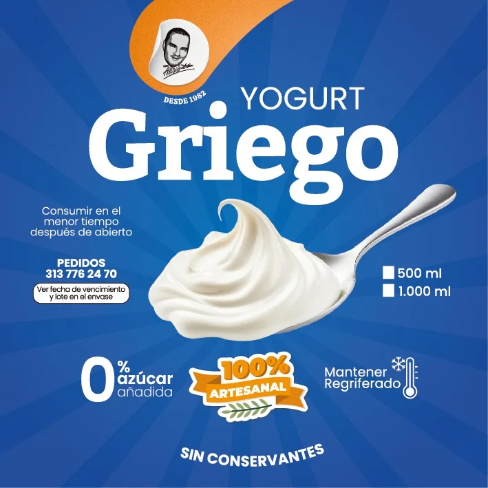 Pieza Don Alirio Yogurt griego horizontal