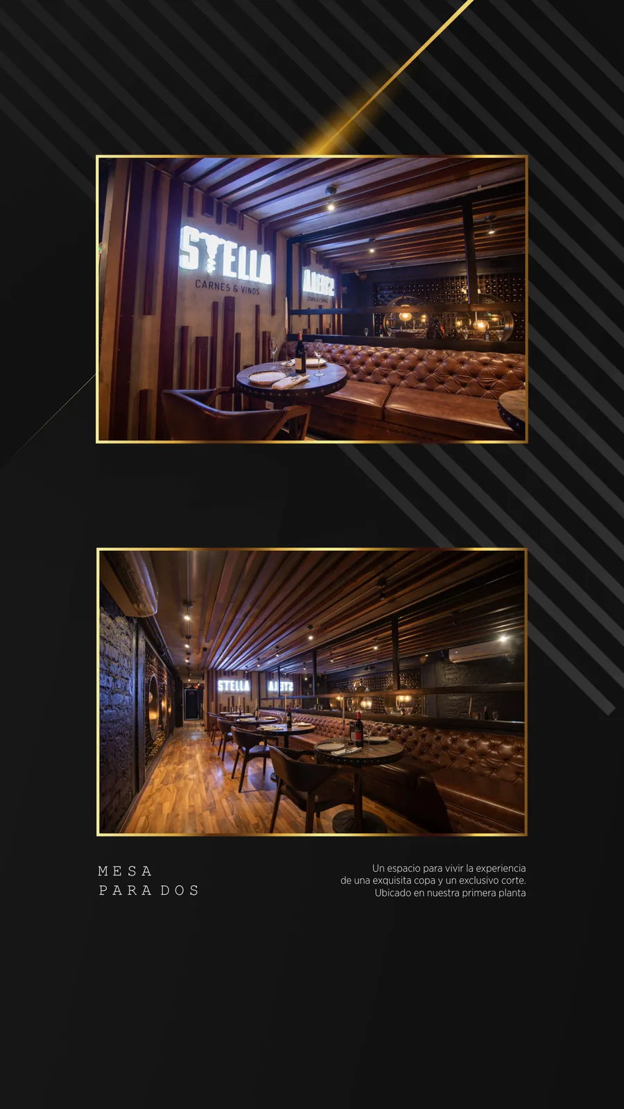 Mesa para dos Stella Carnes & Vinos