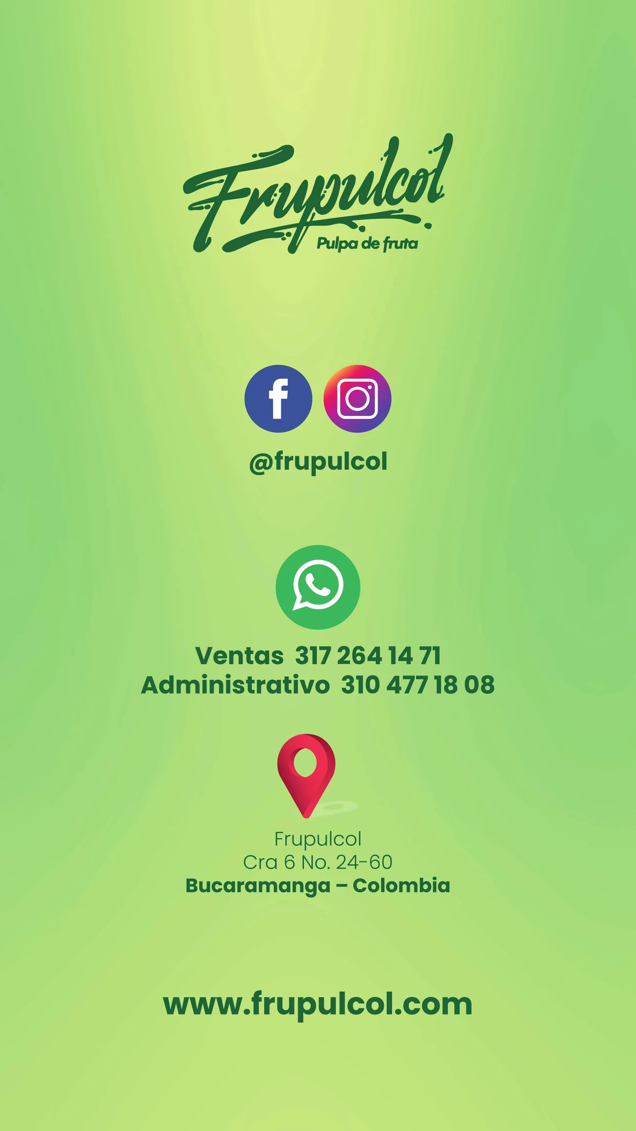 Información de contacto Frupulcol