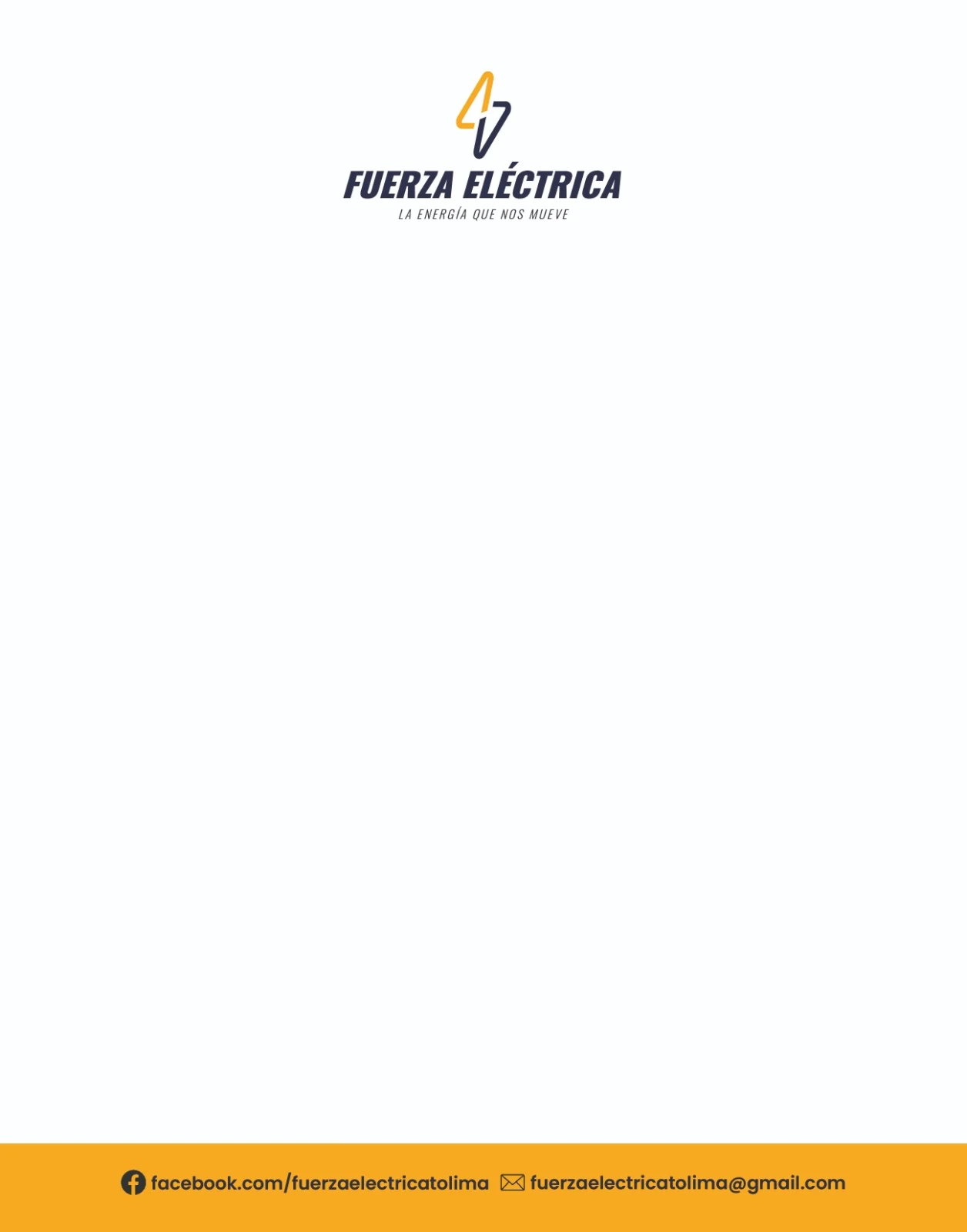 Hoja membrete de Fuerza Eléctrica
