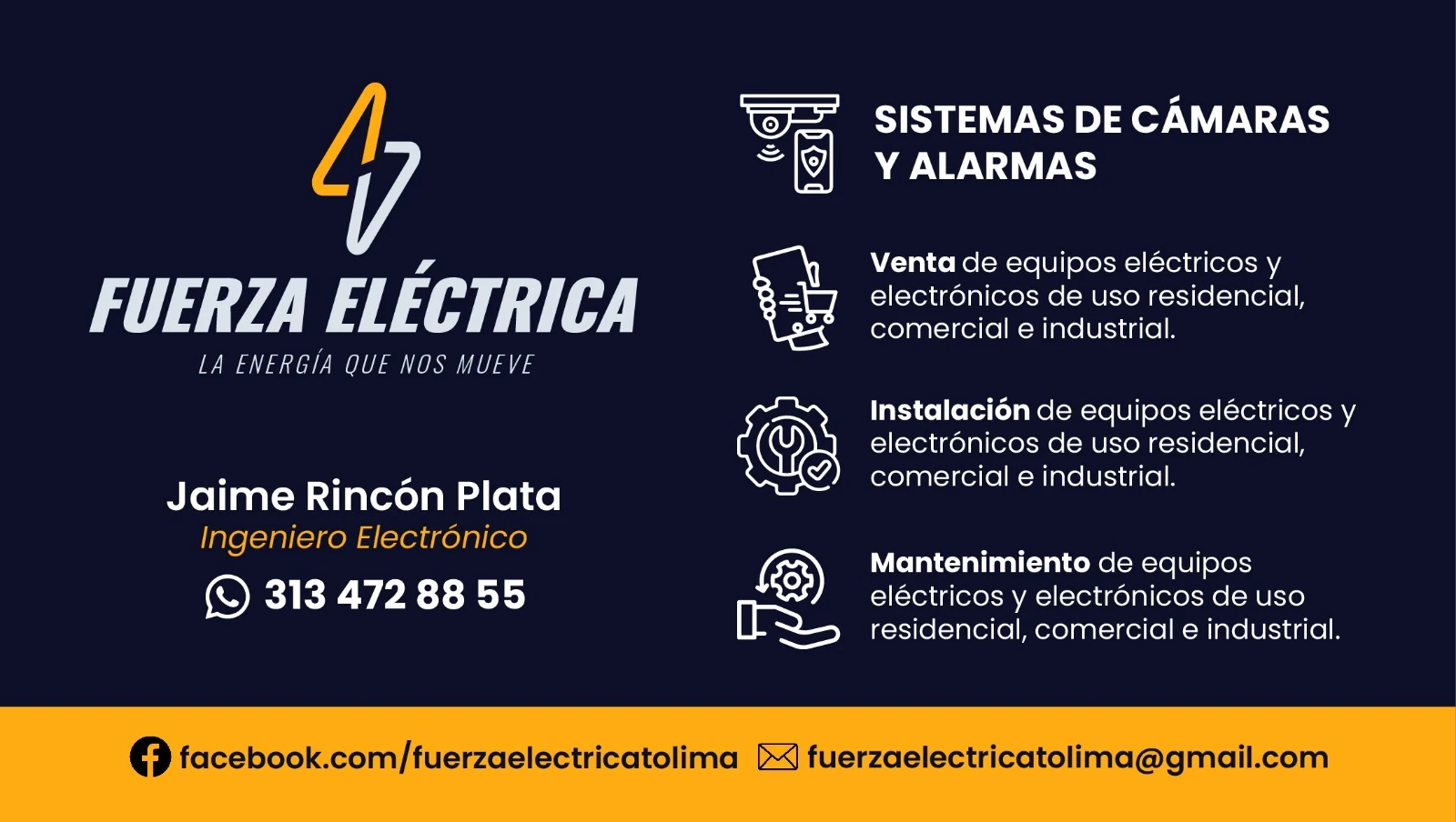Tarjeta de servicios de Fuerza Eléctrica