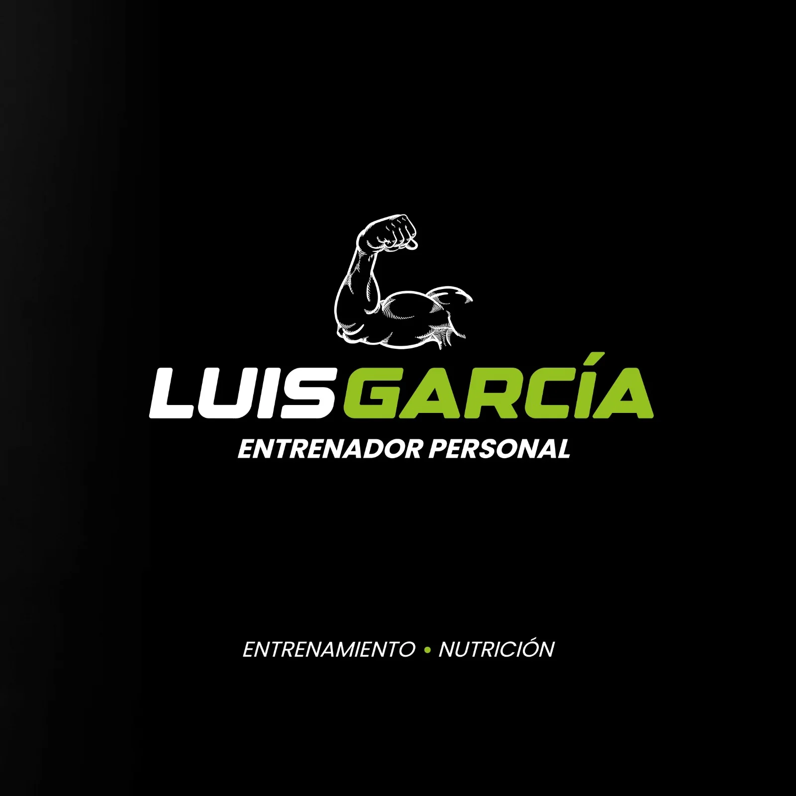 Logo Luis García sobre fondo negro
