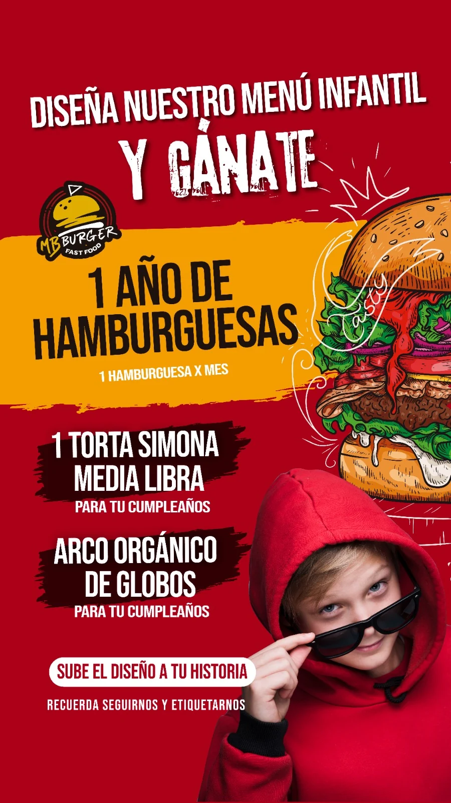Pieza MB Burger diseña nuestro menú infantil y gánate premios