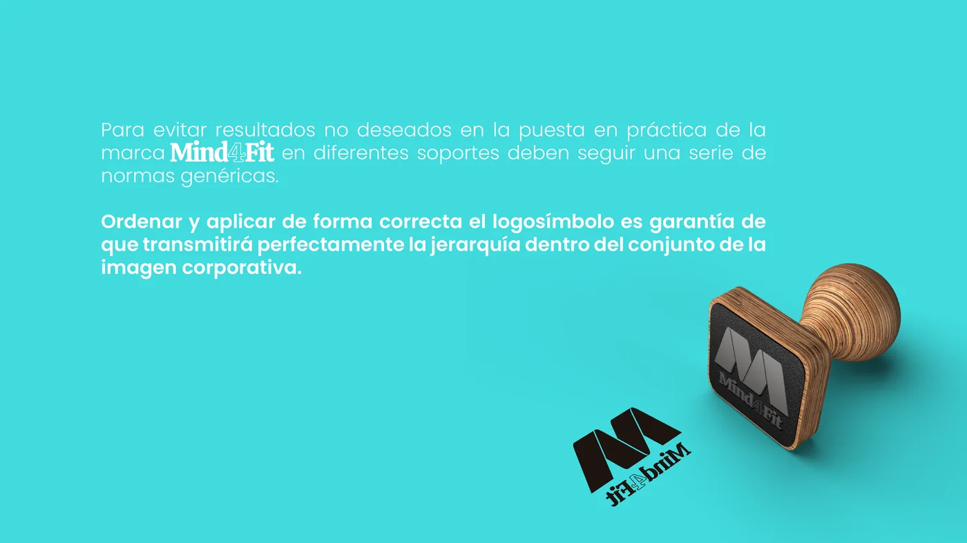 Página 13 del manual de identidad corporativa Mind4Fit