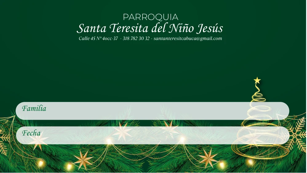Formato familia y fecha Parroquia Santa Teresita