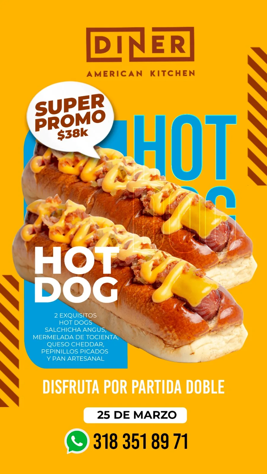 Historia promocional Diner American Kitchen Hot Dog