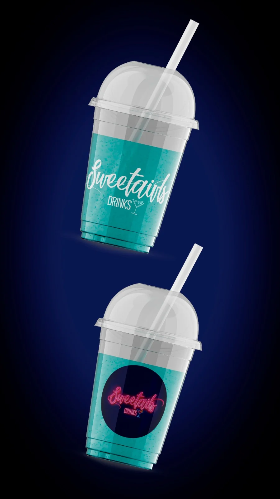 Pieza Sweetails Drinks con vasos promocionales